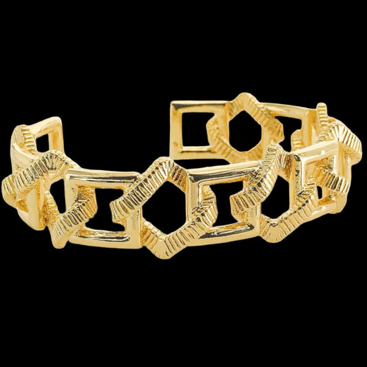 Square Pattern Cuff Bracelet - D-S Fashion Sophisticated Boutique