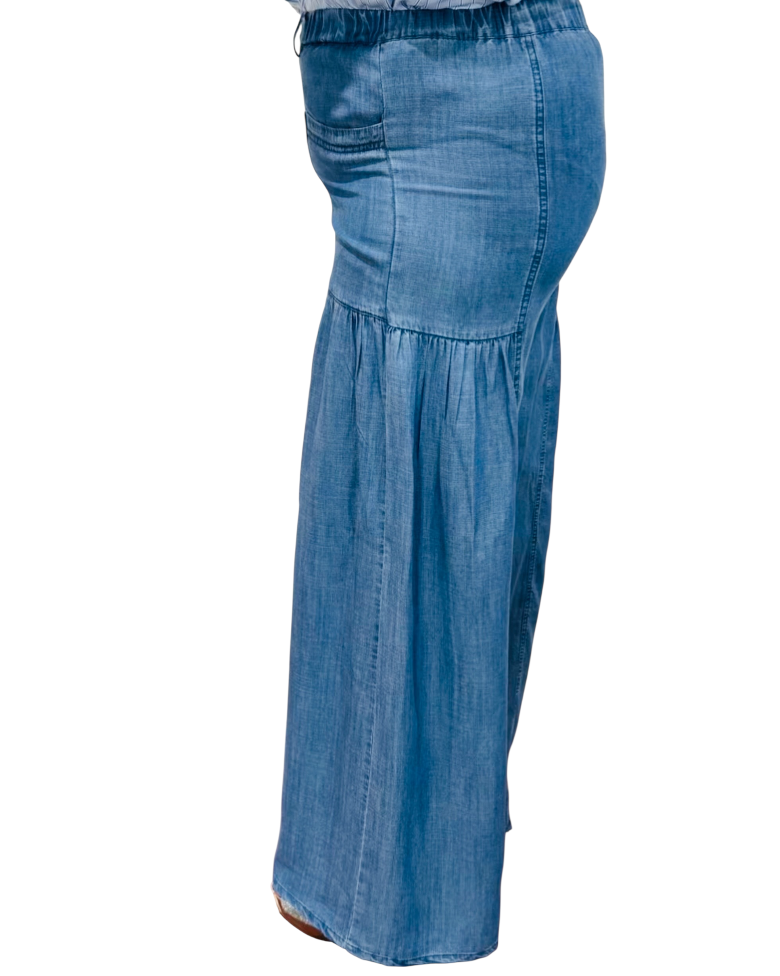 Tiered Wide-Leg Palazzo Pants