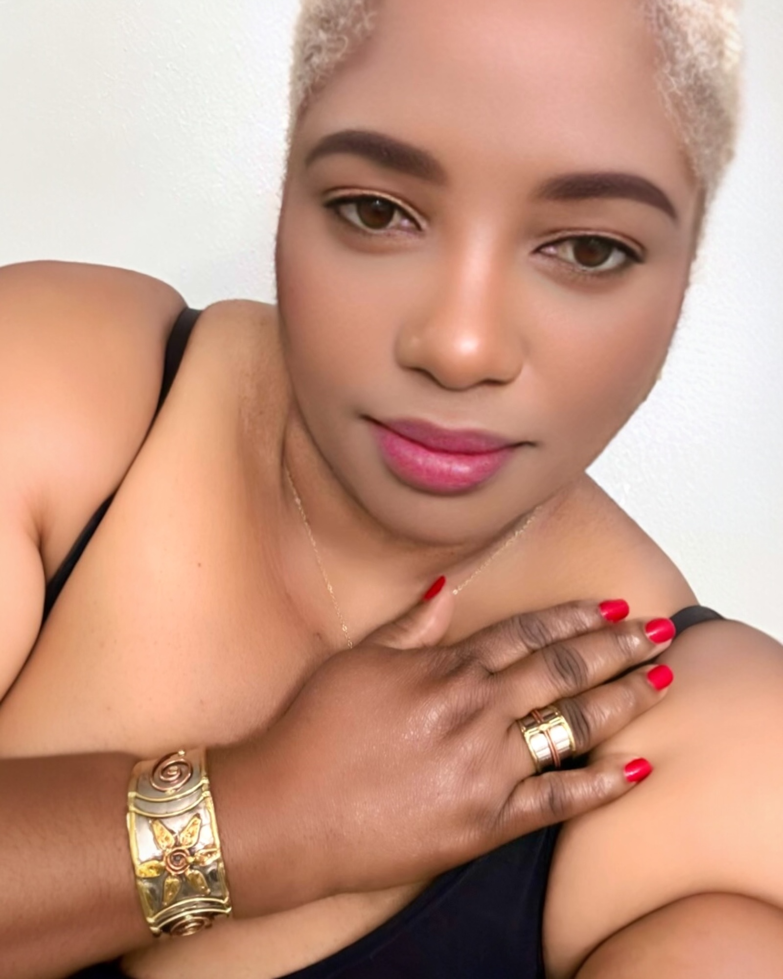 Gold Plated Adjustable Hammered Wide Band Ring