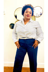 Striped Button Down Shirt - D-S Fashion Sophisticated Boutique