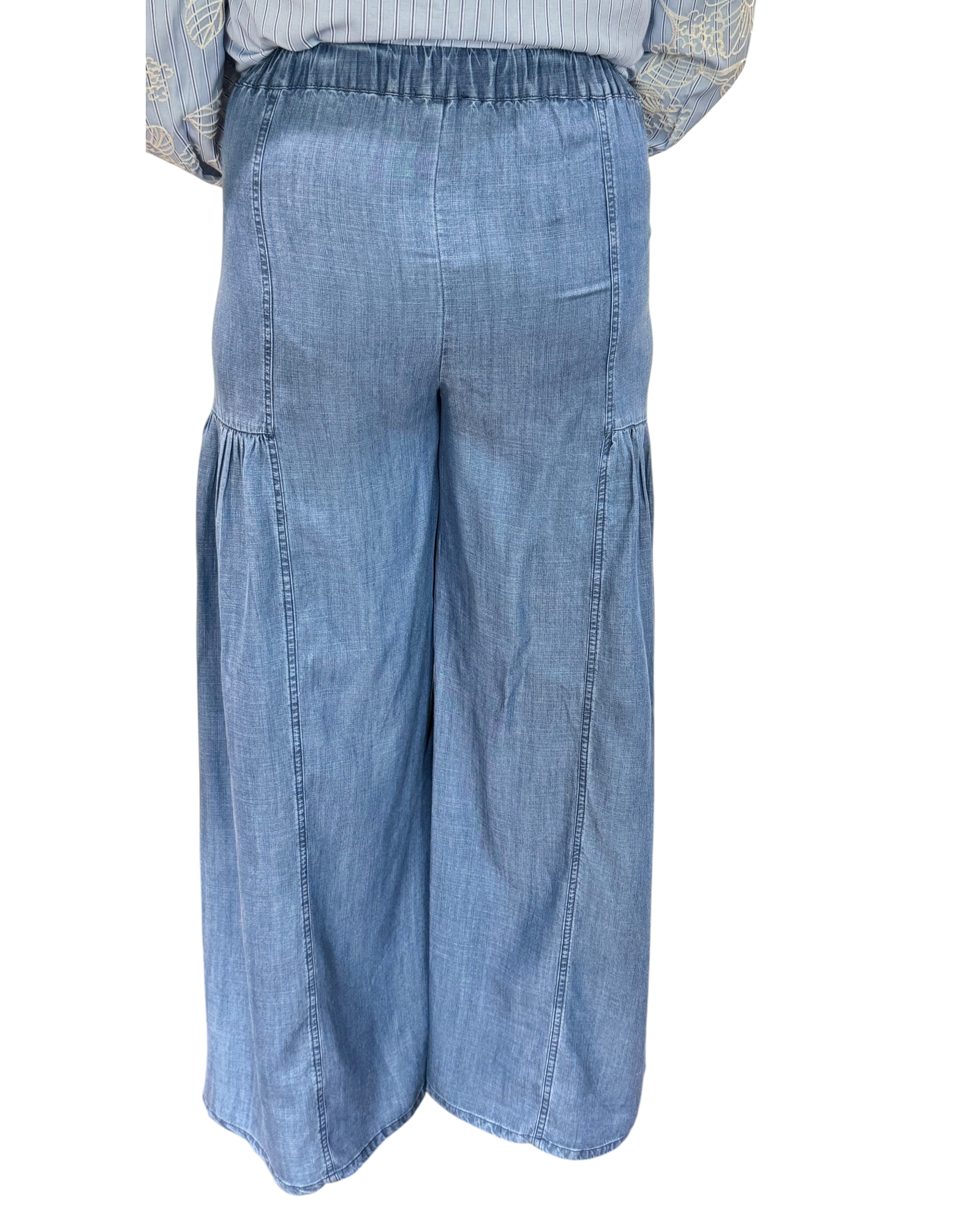 Tiered Wide-Leg Palazzo Pants