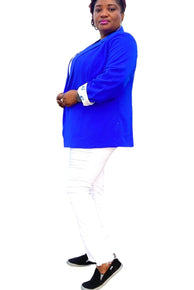 Flap Pocket Open Front Blazer - D-S Fashion Sophisticated Boutique