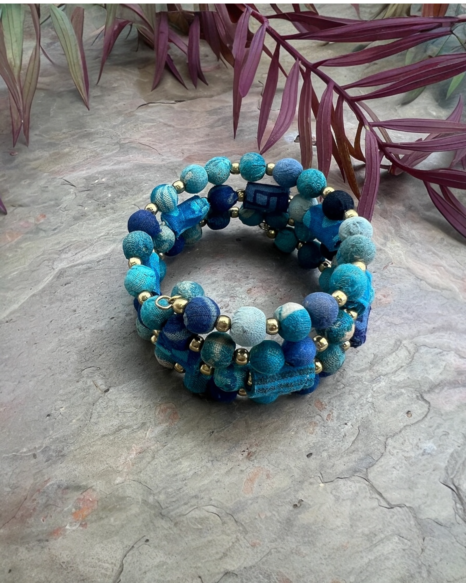 Aasha Aqua Coil Bracelet