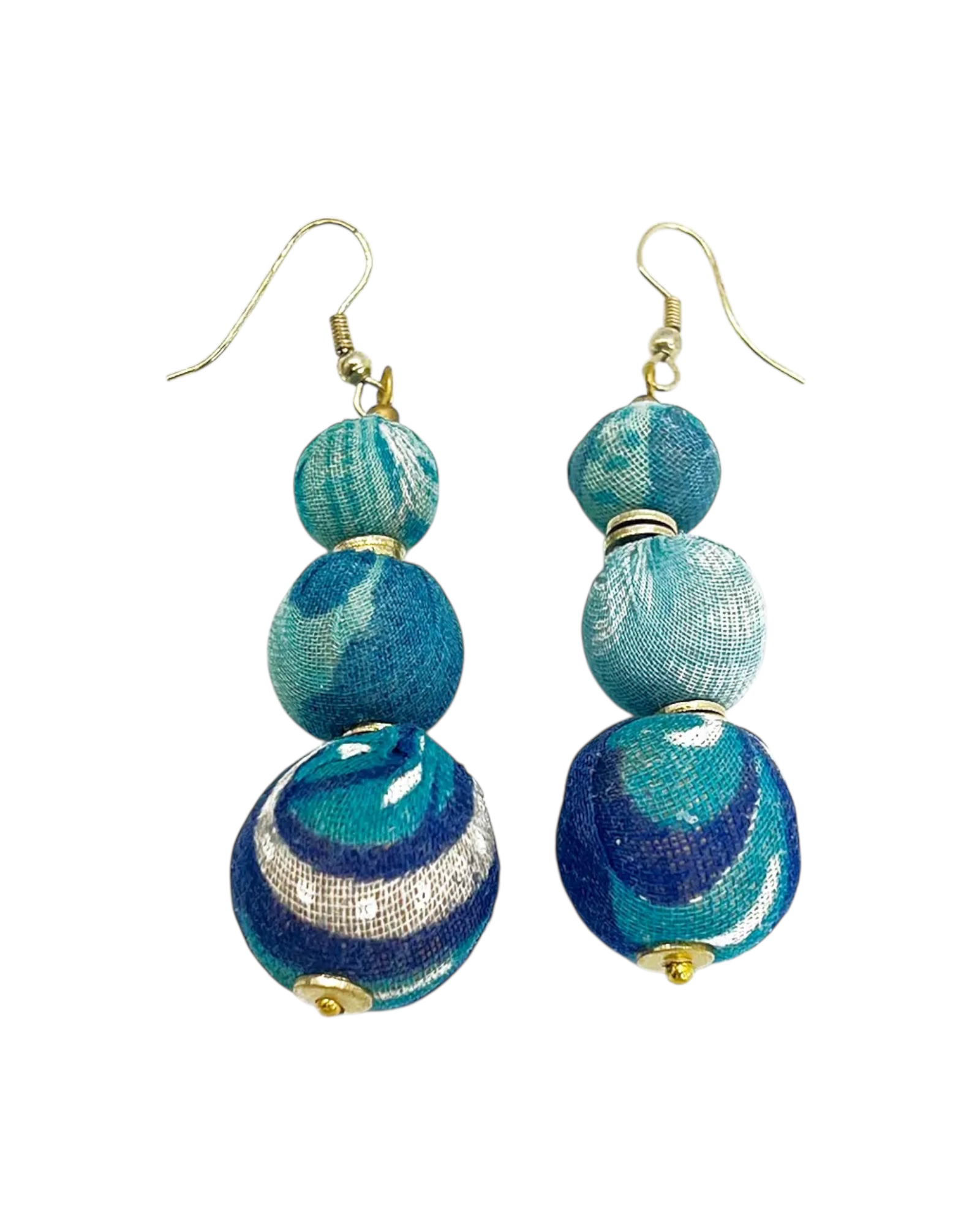 Trio Aqua Beaded Earrings