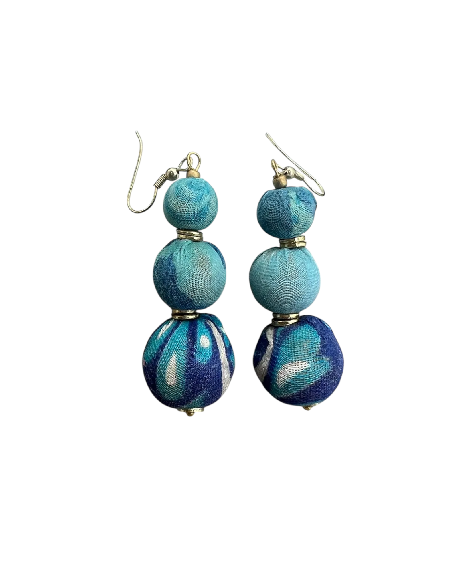 Trio Aqua Beaded Earrings
