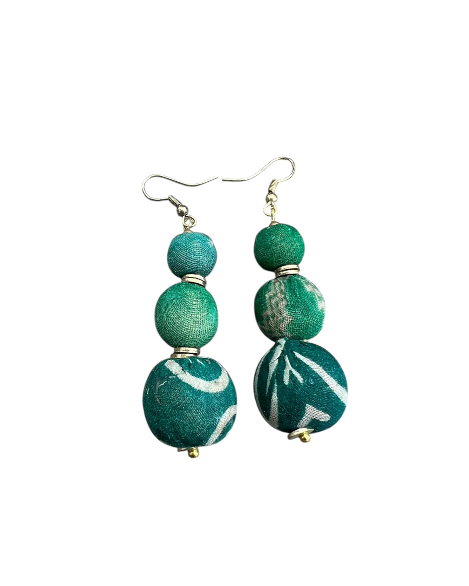 Trio Aqua Beaded Earrings