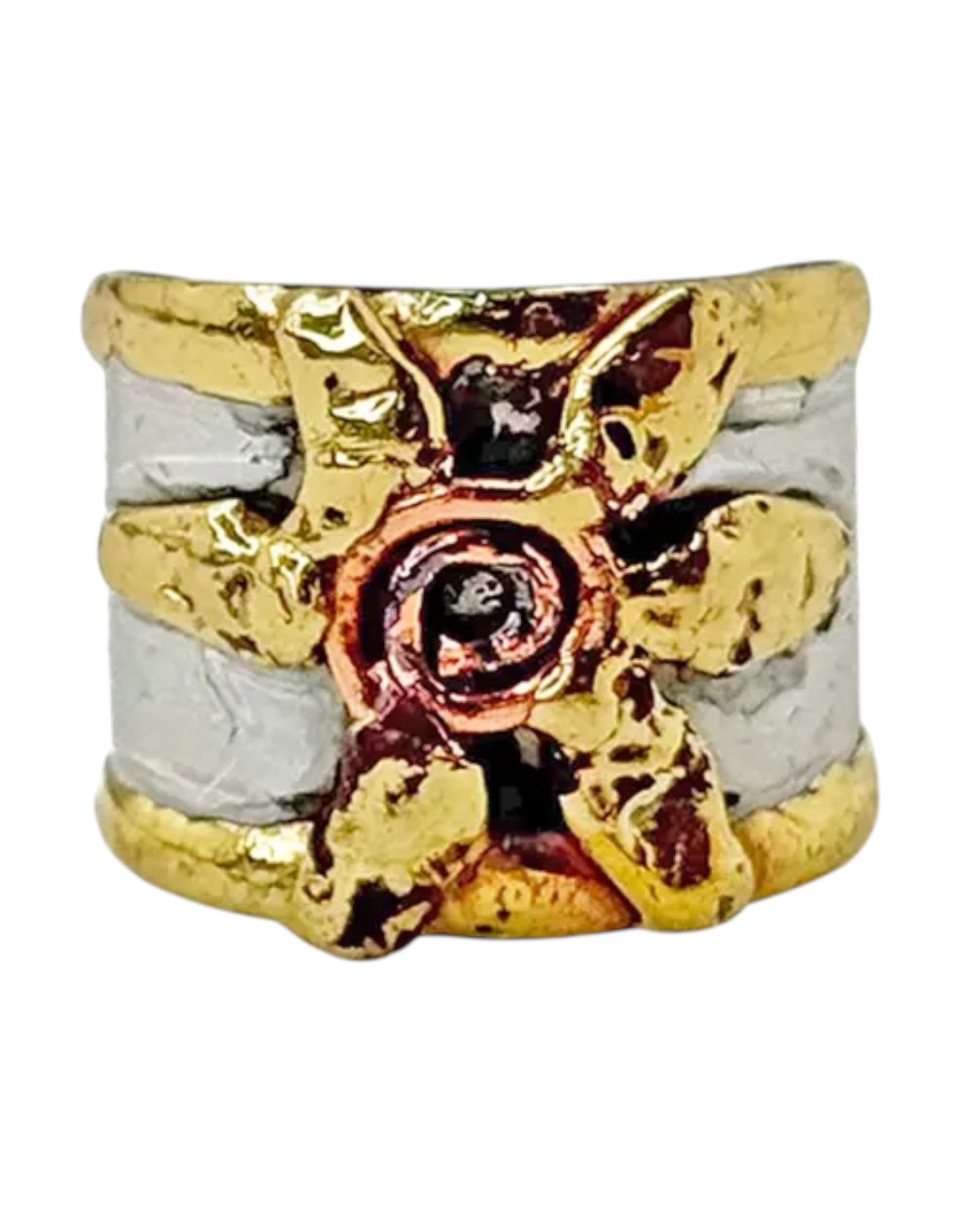 Handcrafted Mixed Metal Flower Ring