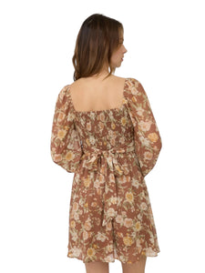 Floral Sweetheart Long Sleeve Back Tie Mini Dress for Women – romantic floral mini dress for work, brunch, or special occasions. Affordable women’s fashion and elegant clothing from DS Fashion Sophisticated Boutique.