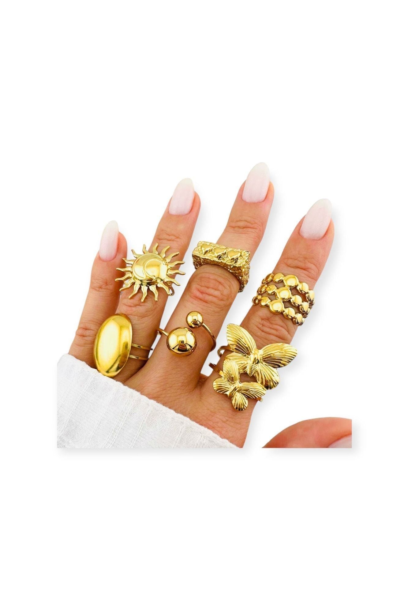 Butterflies Ring 18K Gold Plated Stainless Steel – Adjustable, Waterproof & Hypoallergenic Jewelry - D-S Fashion Sophisticated Boutique