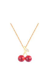 18K Gold Plated Cherry Necklace