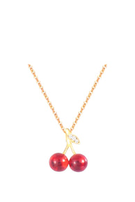 18K Gold Plated Cherry Necklace