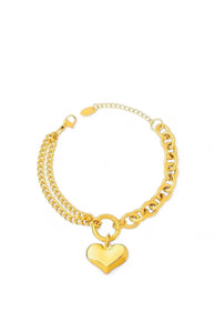 18K Gold Plated Heart Bracelet
