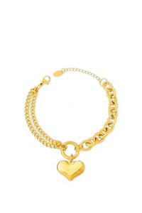 18K Gold Plated Heart Bracelet
