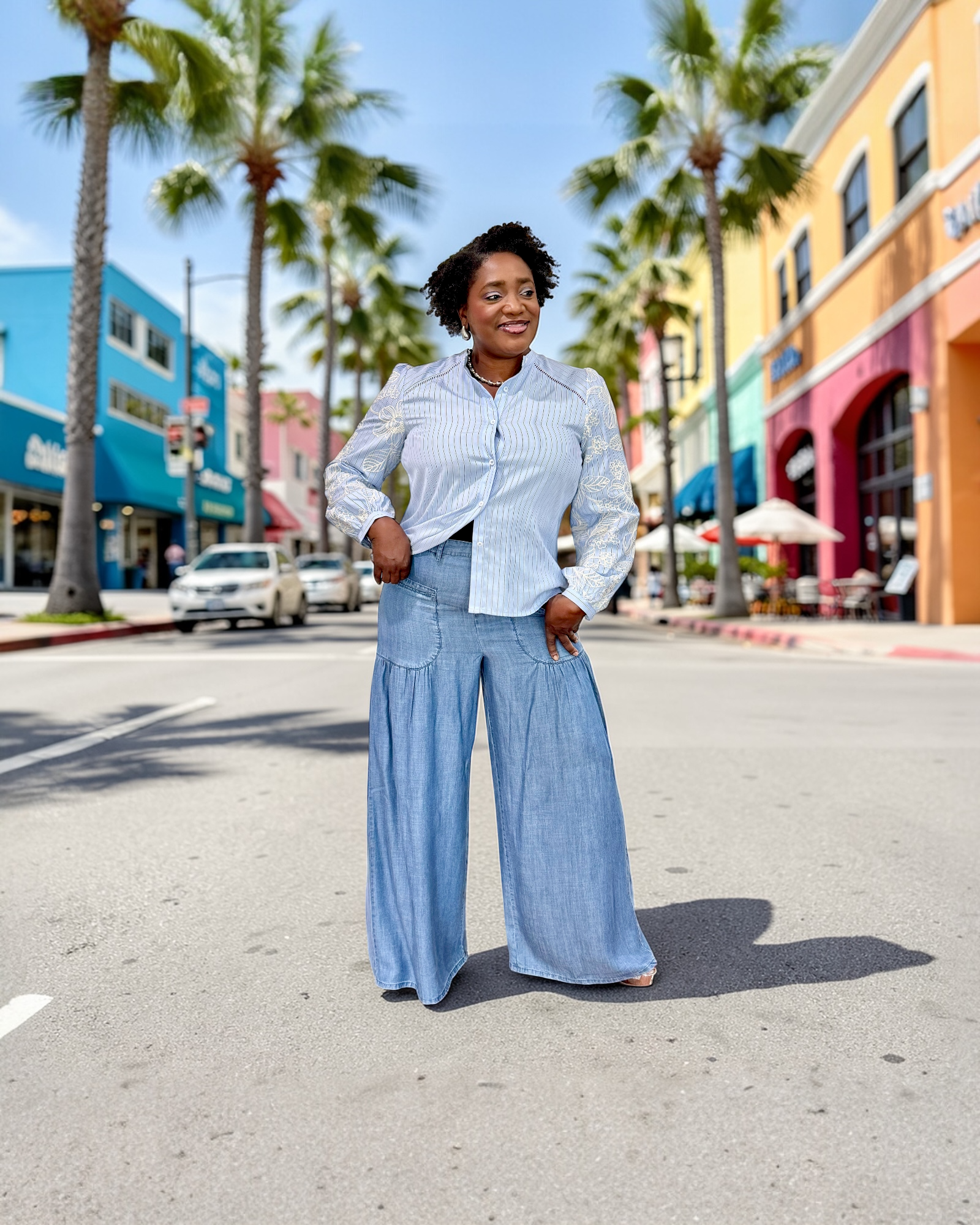 Tiered Wide-Leg Palazzo Pants