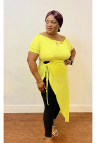 Keyhole Side Asymmetrical Hem Tunic Top - Fashion Sophisticated Boutique