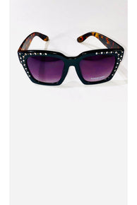 Oversized Embellished Square Sunglasses - Fashion Sophisticated Boutique