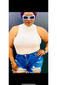 Mock Neck Ribbed Sleeveless Body suit - Fashion Sophisticated Boutique